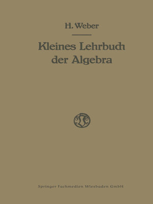 cover image of Lehrbuch der Algebra